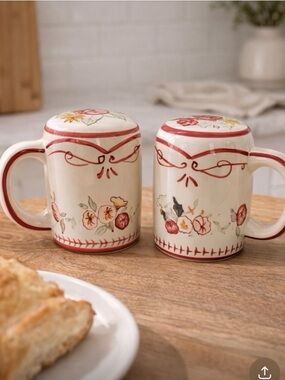 Vintage Waverly Garden Room Vintage Rose Salt & Pepper Shakers Pink